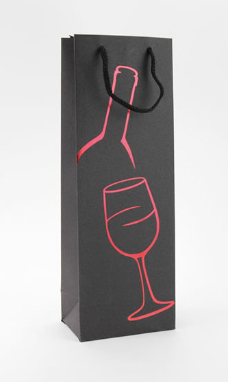 Taška lahev Černá deluxe 1 - červ.dekor