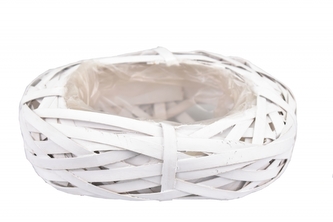 Oválný košík bílý 7x20x15 cm