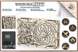 Wooden City Puzzle 3D Kinetický obraz, dřevěné