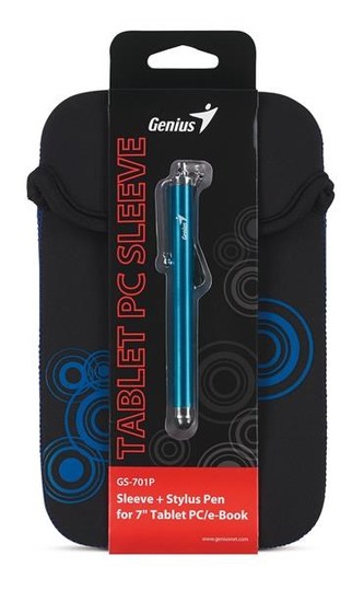 GENIUS GS-701P, bundle pouzdro na 7" Tablet PC černé + dotykové pero modré