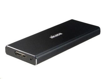 AKASA externí box pro M.2 SSD SATA II, III, USB 3.1 Gen1 Micro-B, (Supports 2230, 2242, 2260 & 2280), hliníkový, černý