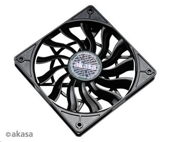 AKASA ventilátor Slimfan, 120 x 15mm, kluzné ložisko, pro HTPC systémy, PWM 4pin