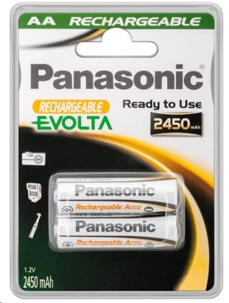 PANASONIC Nabíjecí baterie EVOLTA (Ready to Use - pro Náročné podmínky) HHR-3XXE/2BC  2450mAh AA 1,2V (Blistr 2ks)