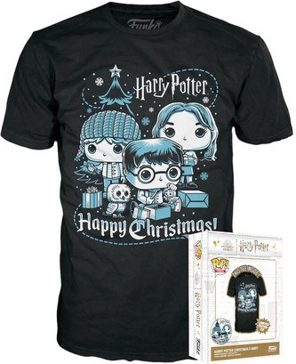 Funko Boxed Tee: Harry Potter Holiday- Ron, Hermione, Harry L
