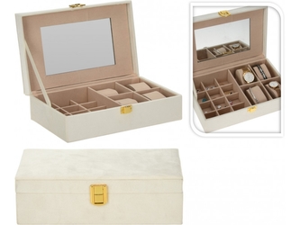 Šperkovnice se zrcátkem 25x16x7cm bílá