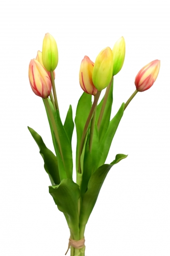 Kytice 7 tulipánů světle růžová 37,5 cm