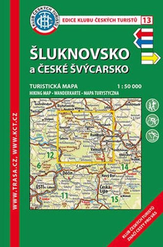Šluknovsko a České Švýcarsko /KČT 13 1:50T Turistická mapa