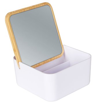 Koupelnové zrcátko s organizérem ARDE bílá Mybesthome