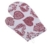 Kuchyňská chňapka - krajkové srdce - vínová, šedá - chňapka 28x18 cm