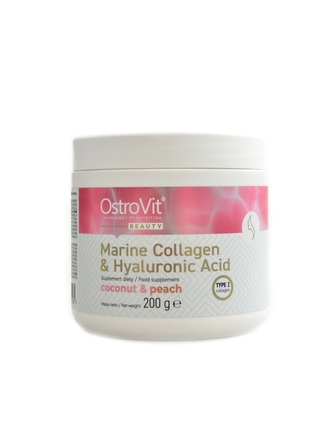 Ostrovit - Marine collagen + hyaluronic acid + vitamin C 200 g - kokos broskev