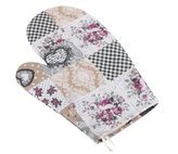 Kuchyňská chňapka - patchwork love - vínová, šedá, béžová - chňapka 28x18 cm