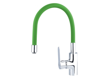 BALLETTO baterie umyvadlová, stojánková s flexibilním ramínkem, 35mm, zelená