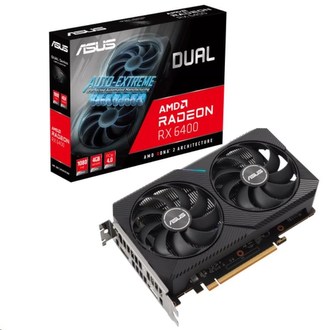 ASUS VGA AMD Radeon Dual RX 6400, RX 6400, 4GB GDDR6, 1xDP, 1xHDMI