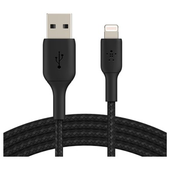 Belkin BOOST Charge Braided Lightning/USB-A odolný kabel, 15cm, černý