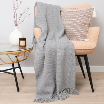 Pléd | MORRIS | se střapci šedá | 130x170 cm | AW22 965757