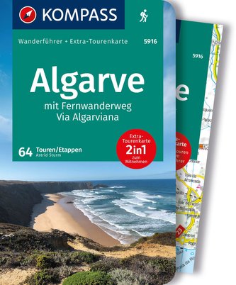 KOMPASS Wanderführer Algarve mit Fernwanderweg Via Algarviana, 64 Touren / Etappen