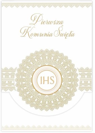 Karnet B6 z kieszonką Komunia. Hostia