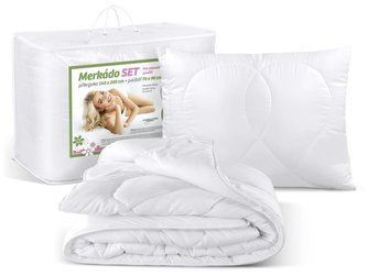 SET Merkado peřina a polštář - bílá - 140x200 + 70x90 cm