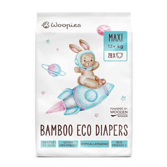 WoodenSpoon Dětské pleny Woopies MAXI (12 + kg) EKO 28 ks