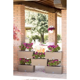 BAMA Sada zavlažovacích truhlíků BRICK, hnědošedá