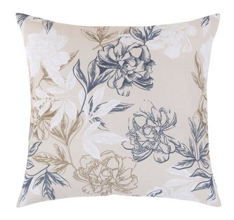 Povláček DITA - šedobéžový květ - šedá, béžová, bílá - 45x45 cm