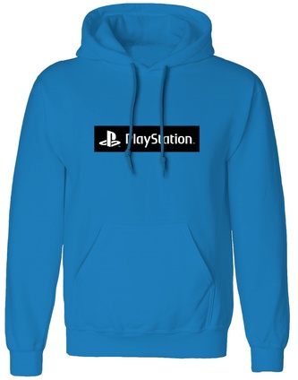 Unisex mikina s kapucí Playstation: Box Logo (S) modrá bavlna