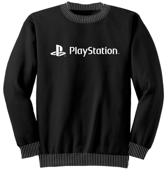 Pánská mikina Playstation: White Logo (XL) černá bavlna