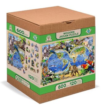 Dřevěné puzzle Mapa Království zvířat XL,600 dílků
