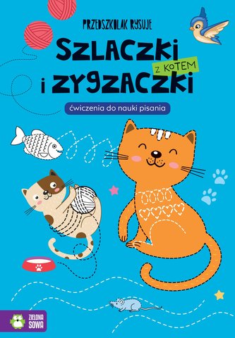 Szlaczki i zygzaczki z kotem. Przedszkolak rysuje