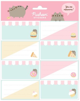 Poznámkové nálepky Pusheen: Foodie Set 16 kusů (kus 8 x 4 cm|set 16 x 20 cm)