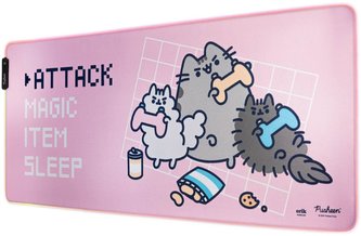 Herní podložka na stůl s LED světlem Pusheen: Attack (90 x 40 cm)