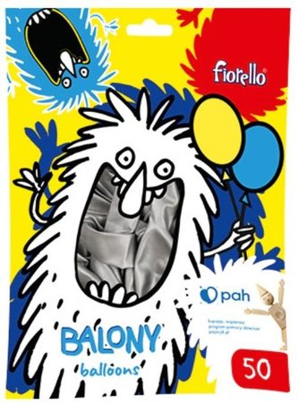 Balon Metal 10" srebrny 50szt FIORELLO