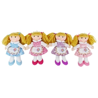 Panenka hadrová plyš 20x13cm 4 barvy 0+