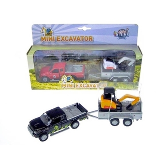 Terénní auto s přívěsem a příslušenstvím