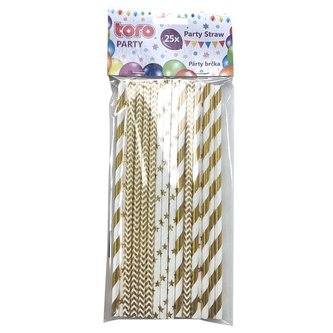 BRČKA PAPÍROVÁ 19,7CM, 25KS ZLATÁ FOLIE 3ASS