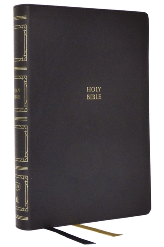 KJV, Paragraph-style Large Print Thinline Bible, Leathersoft, Black, Red Letter, Thumb Indexed, Comfort Print