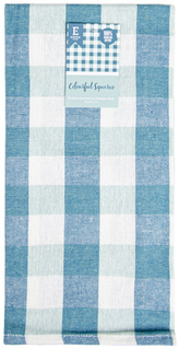 Utěrka bavlněná COLORFUL SQUARES modrá 45x65 cm 100% bavlna Essex