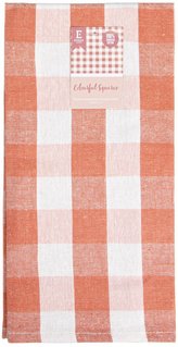 Utěrka bavlněná COLORFUL SQUARES oranžová 45x65 cm 100% bavlna Essex