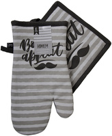 Kuchyňský SET rukavice/chňapka HOMELY šedá 18x30 cm/20X20 cm ESSEX, 100% bavlna