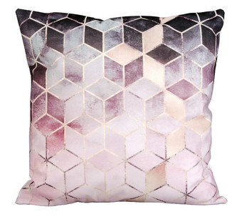 Polštář GEOMERICAL SOLID růžová 45x45 cm ESSEX