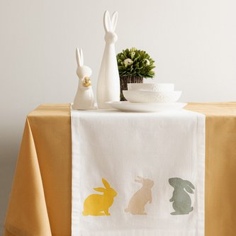 Běhoun | BUNN | bílý s barevnými zajíčky | 40x160 cm | ES23 847986