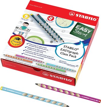 Ergonomická grafitová tužka pro leváky a praváky - STABILO EASYgraph - 48 ks balení - Stupeň tvrdosti HB - v různých barvách