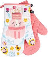 Kuchyňské bavlněné rukavice - chňapky FLOWER BOMB růžová 100% bavlna 19x30 cm Essex