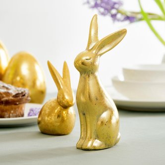 Velikonoční figurka | MAX | zlatý zajíček | 9x6x21 cm | ES23 845166