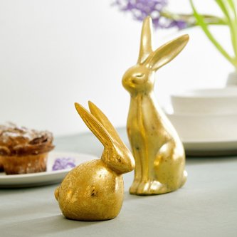 Velikonoční figurka | DESO | zlatý zajíček | 13 cm | ES23 845937