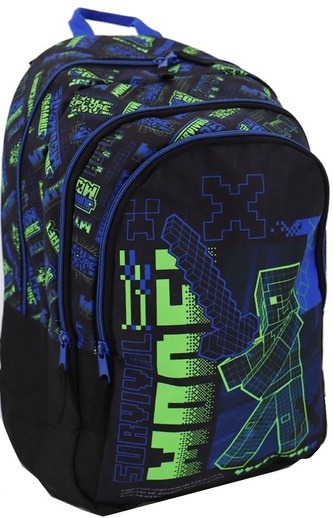 Školní batoh Minecraft: Mobs (objem 28 litrů|32 x 44 x 20 cm) šedý polyester