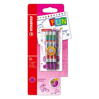 Náplň do kuličkového pera STABILO FUN 0,5mm / 3ks růžová