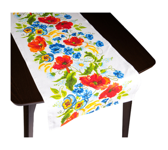 Ubrus BĚHOUN - vlčí máky - červená - 50x140 cm