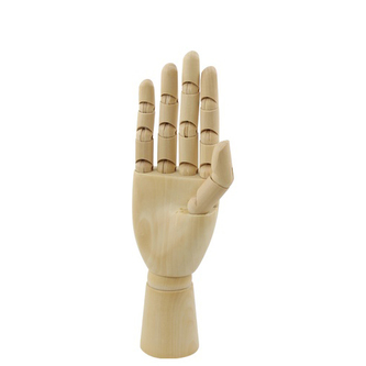 Dřevěná figurka - pravá ruka 10"/ 25 cm