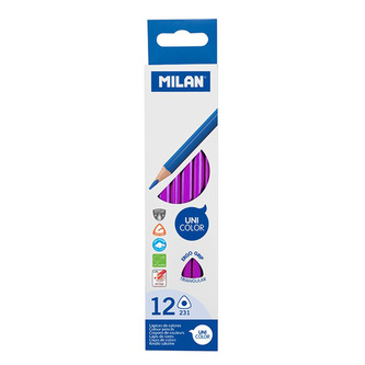 Pastelky MILAN Ergo Grip trojhranné, Purple